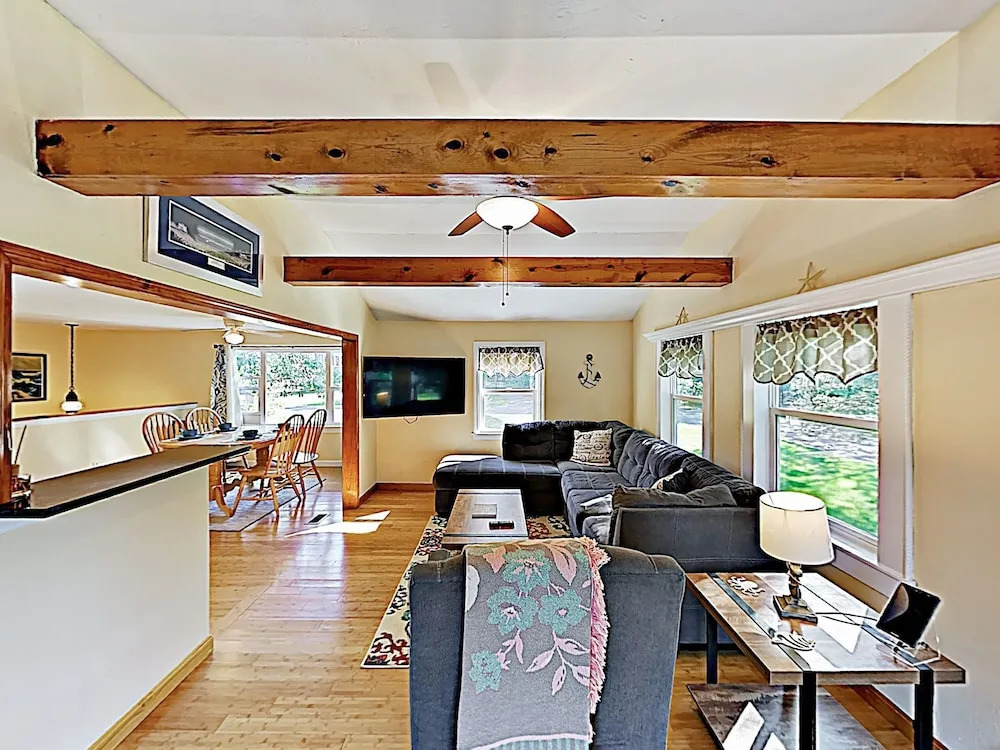 New Listing! Wooded W/ Firepit - Near Beach 4 Bedroom Home