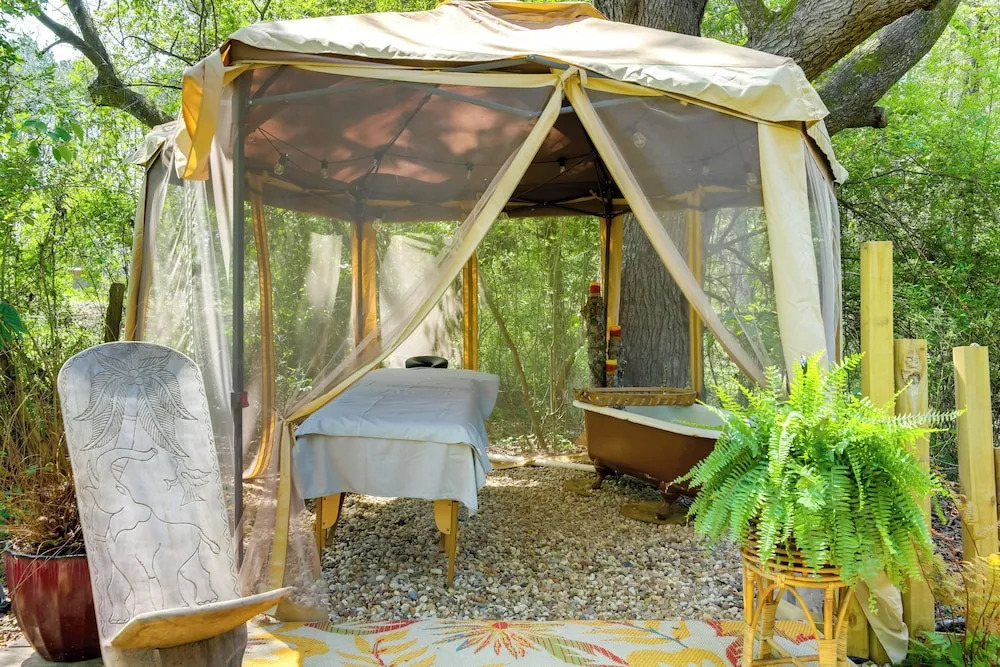 Deck & Hiking Trails: Luxe Georgia Farm Retreat