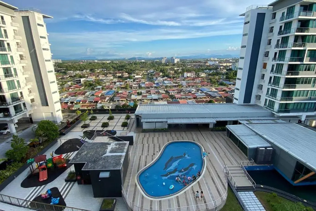 #1.3 Cozy 7Pax Large Beds 2B1R Vivacity Kuching Jazz Suites