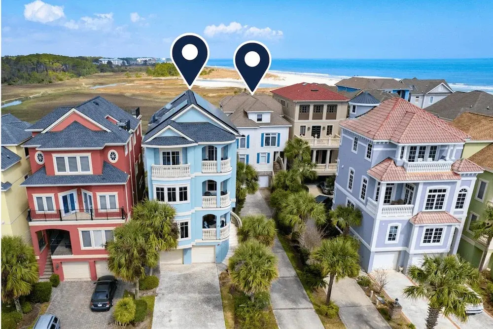 Sleeps 38 2 Homes, Steps to the Beach, Private Pool + Hottub, Game Room, Views
