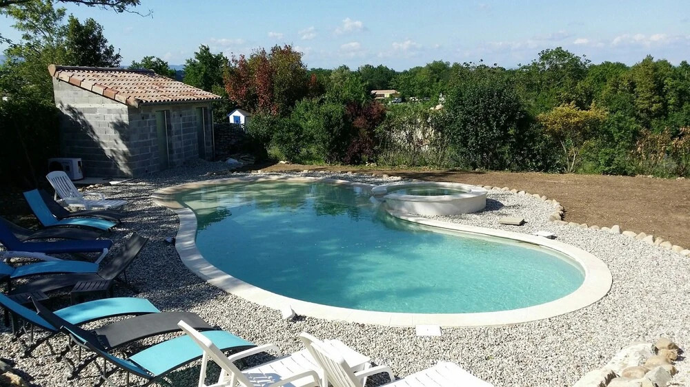 Studio in Grospierres, With Wonderful Mountain View, Pool Access, Encl