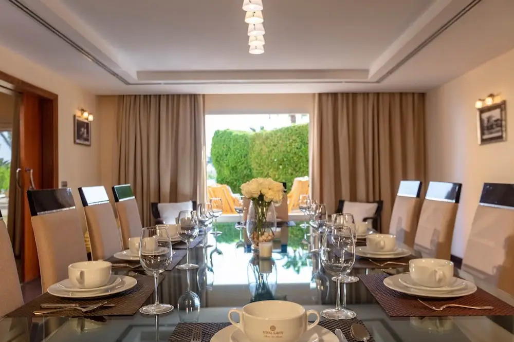A 4 bedroom contemporary villa is furnished with luxe imported Italian furniture