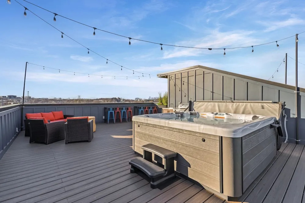 Hot Tub Poker Pool Table Rooftop City MLS View