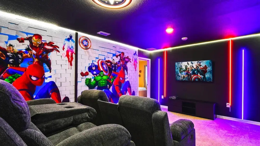 Mario Game Room Theater Loft w/ Pool Spa Disney
