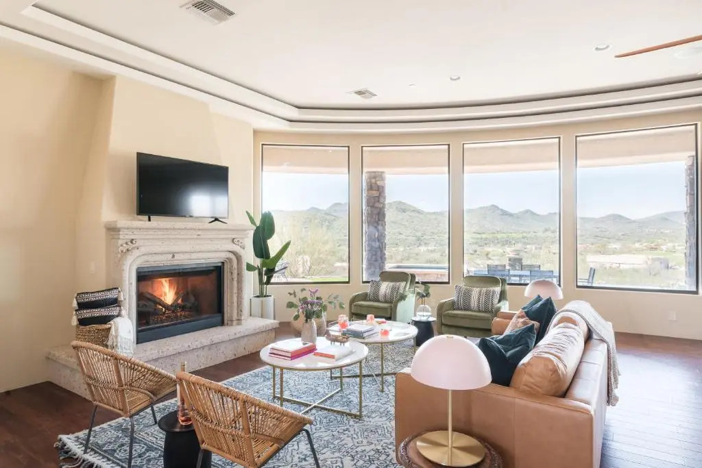 Luxe Scottsdale Desert Oasis Infinity Pool, Spa, Panoramic Views + Firepit