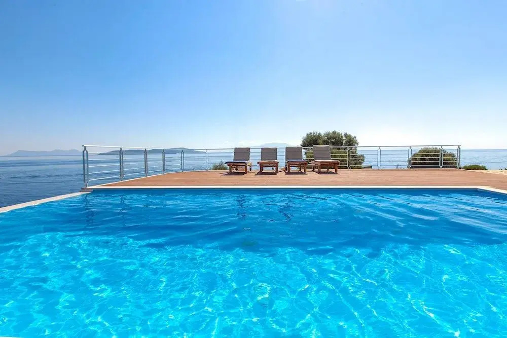Seafront Karavi Villa with private sea access - Iris Villas Lefkada