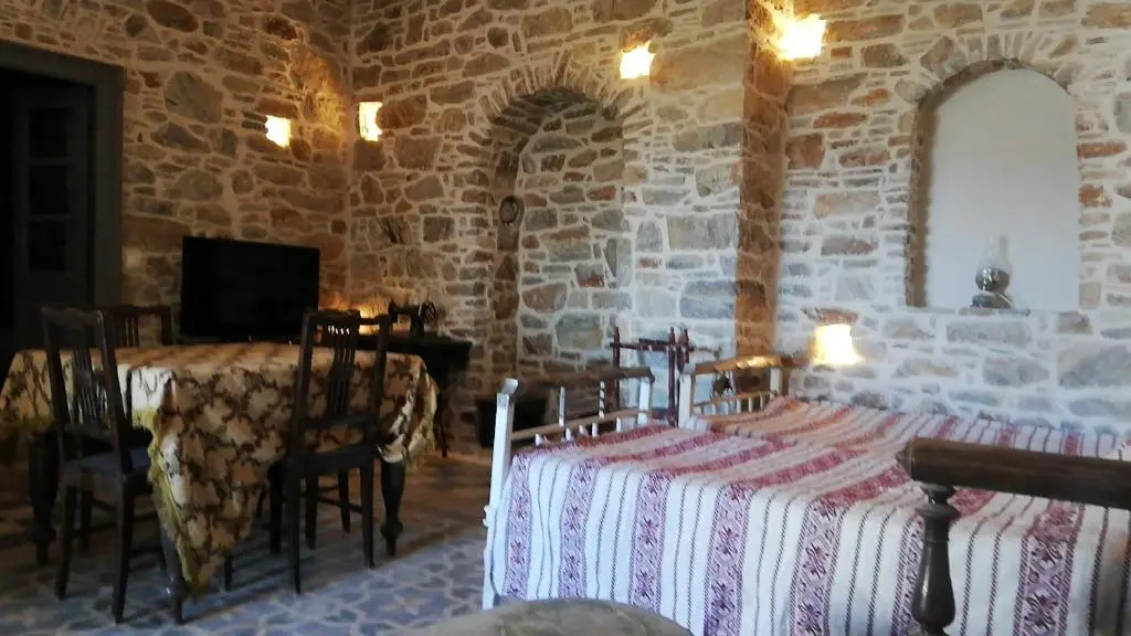 "Fasolas square house" is located 30 stairs up from the main road and it is in the old market "fasolas" and next to the museums
