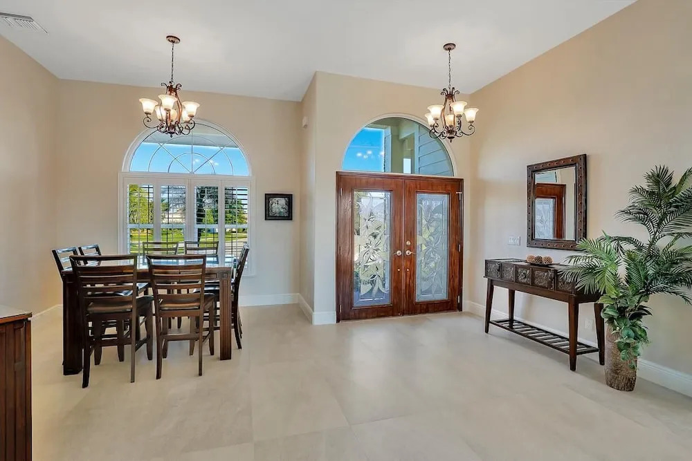 Waterfront home with pool, spa and walk to beach