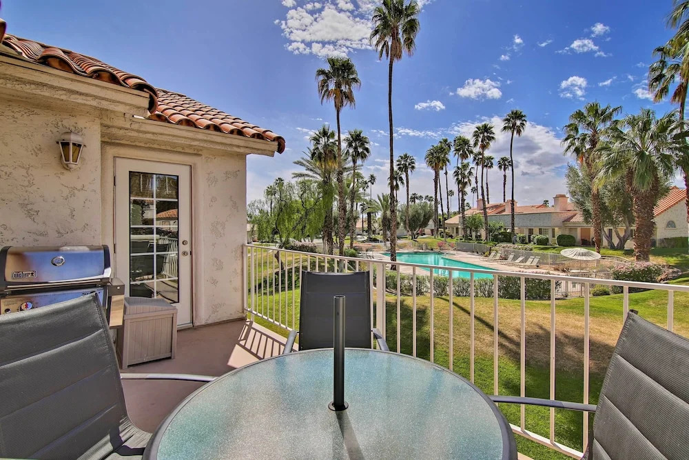 Palm Desert Resort Villa with Deck and Pool View!