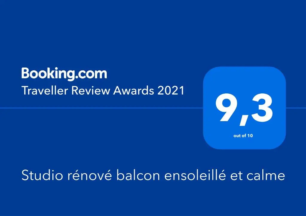 Studio rénové balcon ensoleillé et calme