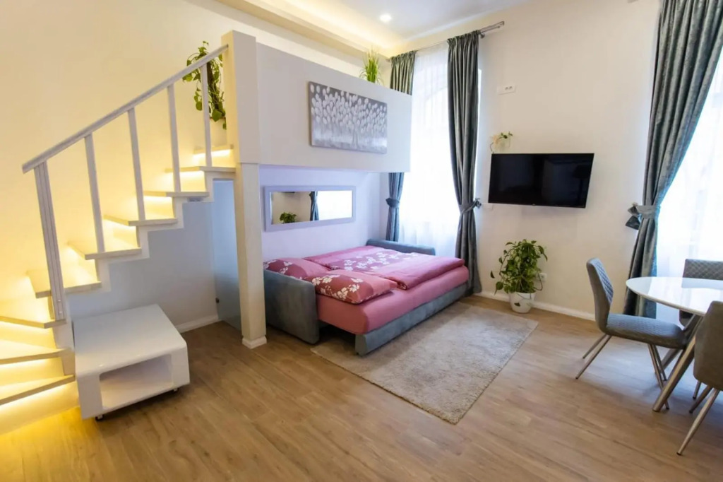 Living room 2 cozy studio apartment in the heart of Zagreb