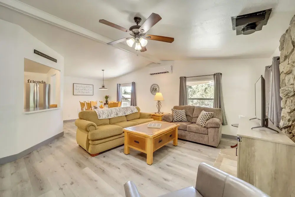 Snowy Peak Views & Cozy Game Nights: Pine Home