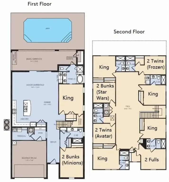Mario Game Room Theater Loft w/ Pool Spa Disney