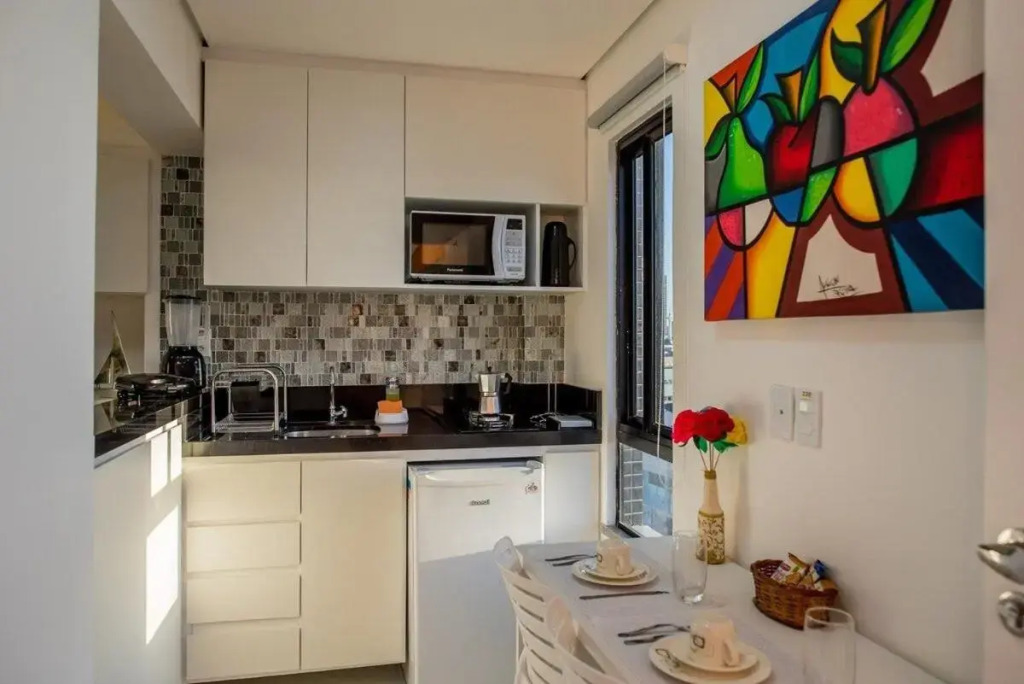 507 Lindo Flat mobiliado com vista lateral mar na Praia de Iracema