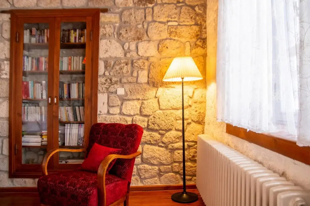 Stonehouse with Backyard and Fireplace in Alacati