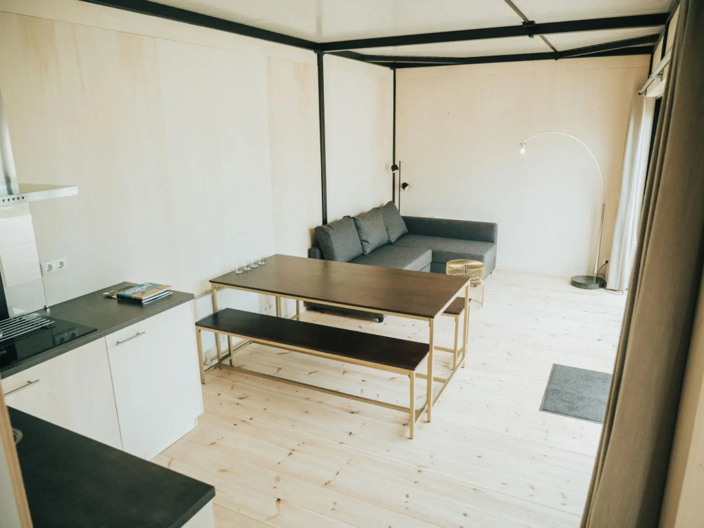 Modern chalet with terrace, located in a holiday park 800 m. from the beach