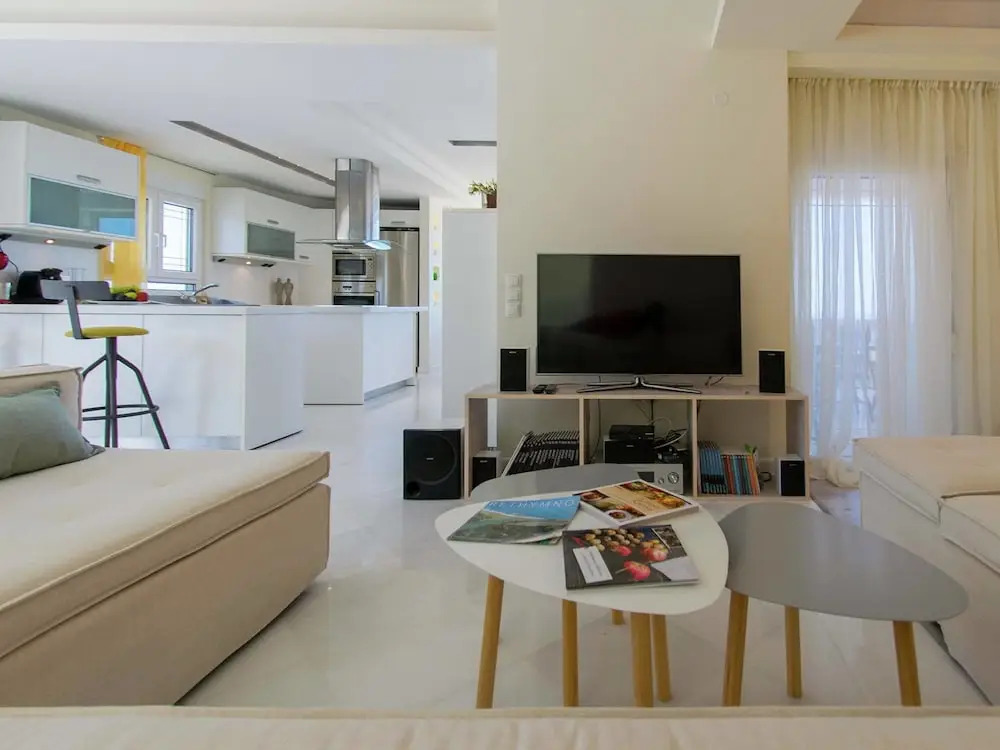 Infinity Pool Villa With Sea Views Near Rethymno City & Beach and Shaded BBQ