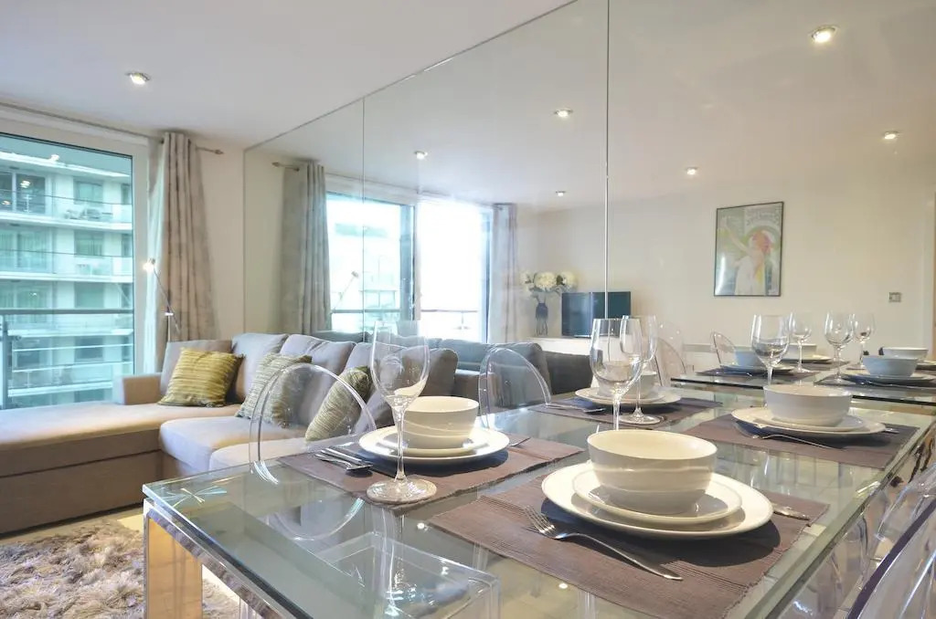 Riverside Apartments by River Thames, in Central London
