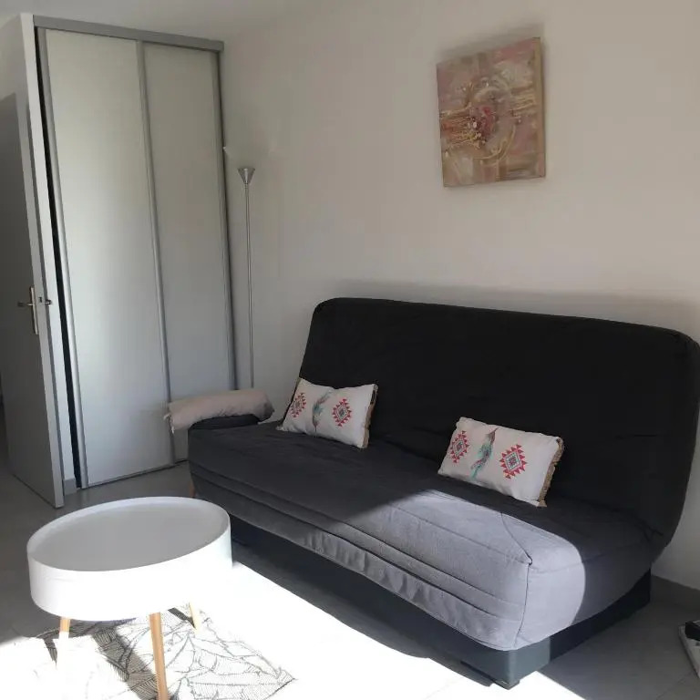 Studio cabine ensoleillé en plein centre ville dans résidence avec piscine