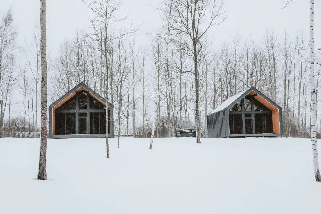 Sniegi design cabin with sauna