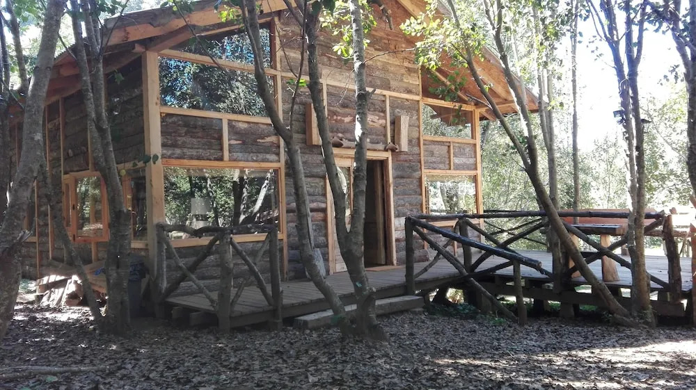 Wonderful rustic cabin, with native trees, with Rio Trancura, equipped