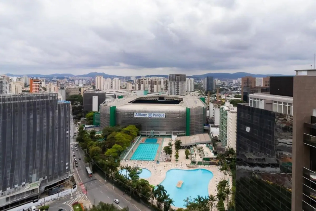 Studio Novíssimo com Piscina no Rooftop e vista para o Allianz Parque - VN 12