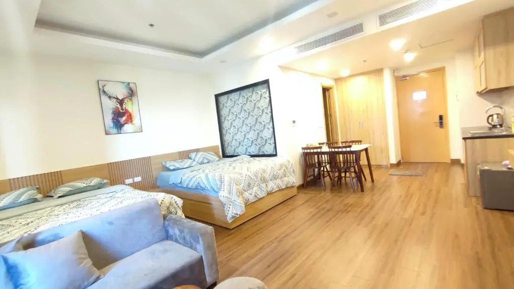 Căn hộ FLC view biển, cách biển 2 phút đi bộ 2 giường đôi.