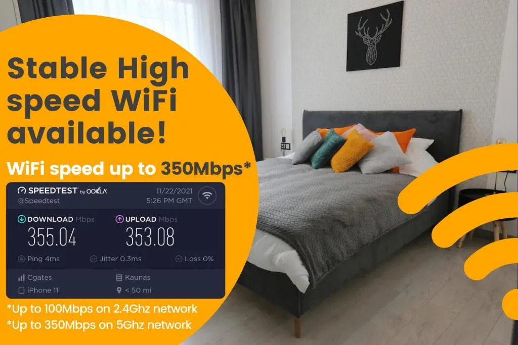 Comfy 2 Room Apartment - Free Parking - 350Mbps WiFi - Netflix