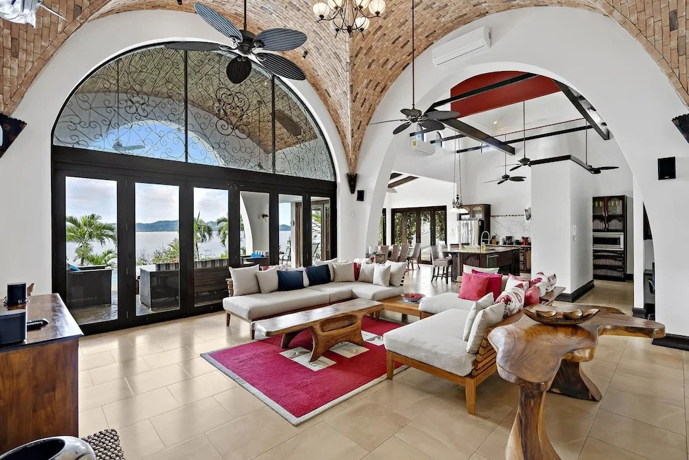 Dreamy Spanish-Style Villa with Sweeping Ocean Views, Elegant Nautical Design & Giant Infinity Pool