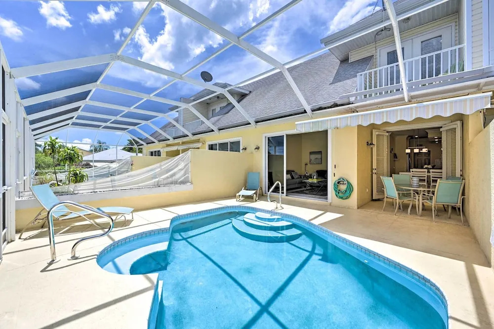 Pool & Boat Dock! Waterfront Cape Coral Townhome