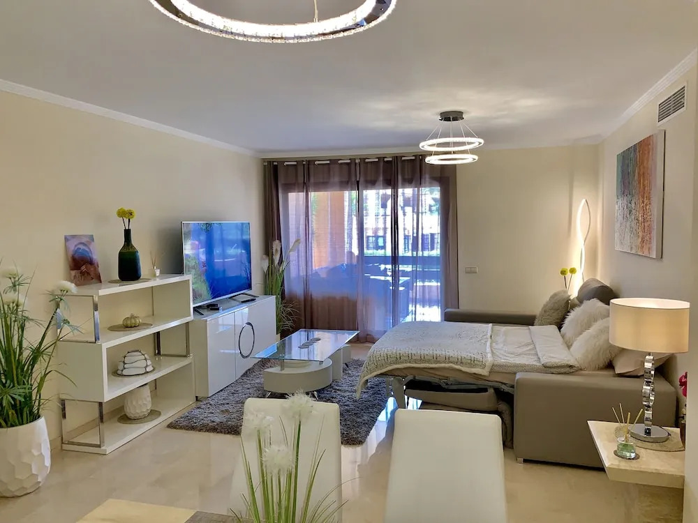 Casares Beach Golf Apartment With Private Garden and Pool Access