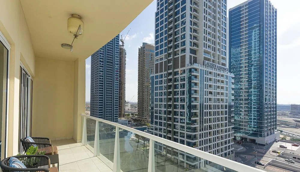 Lake views from 2 bedroom apartment in JLT
