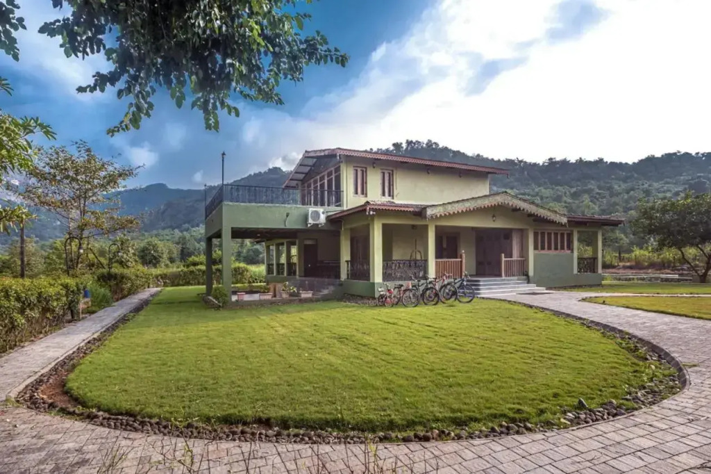 SaffronStays Ambaram - 3BR countryside villa with verandah, bonfire & riverside trails near Imagica & Pali Temple