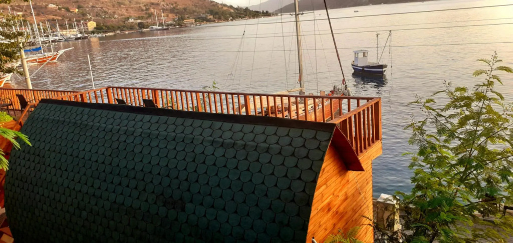 Bungalow with Pier, Terrace, View in Bozburun