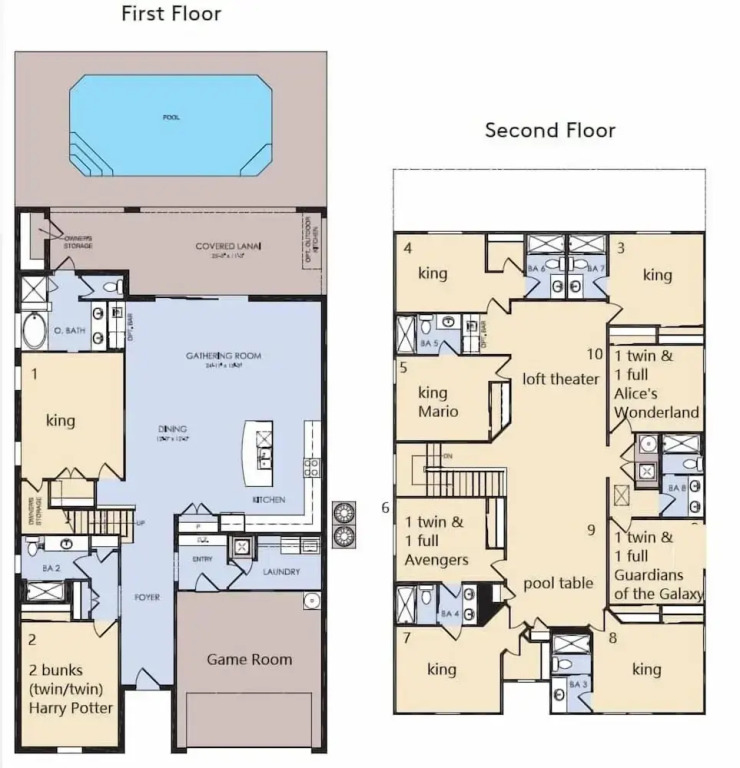 Minecraft Game Room 10br Villa w/Pool Spa Disney