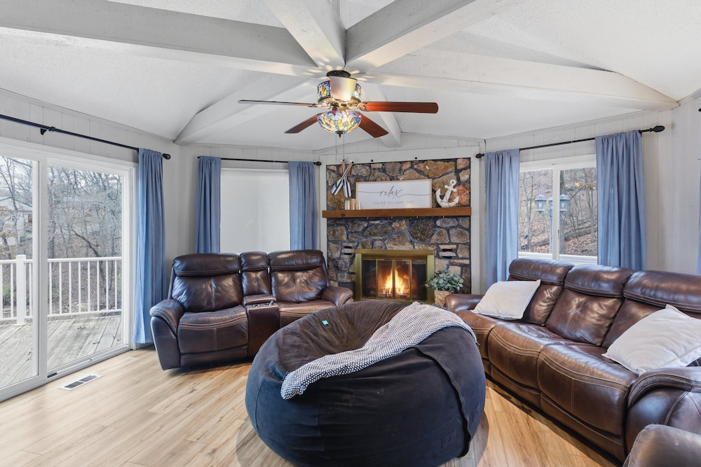 Spacious Lakefront Home w/ Private Dock, Decks, Game Room & Firepits at the 12mm