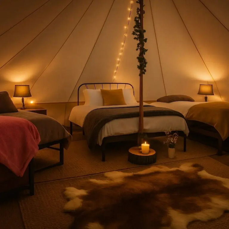 Huge Cozy Bell Tent With Tv and Heating