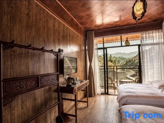Longji terraced fields and a villa