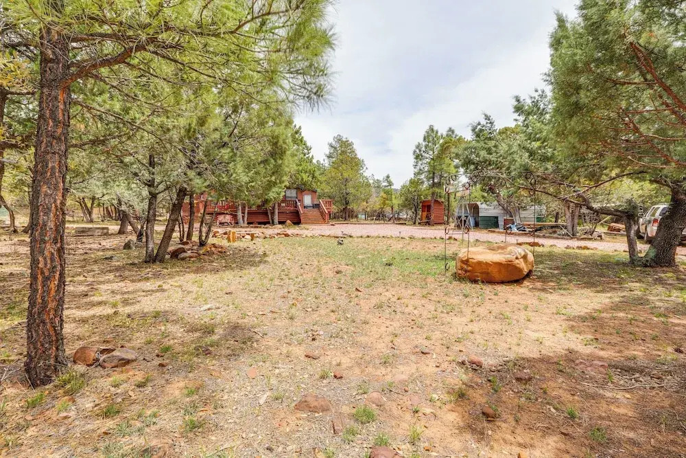 Private Hot Tub & Fire Pit: Pine Cabin Near Hiking