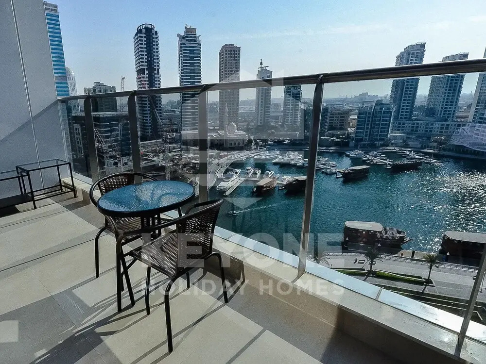 Sophisticated One Bedroom with full Marina View