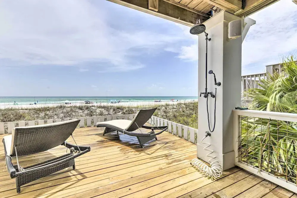 Luxe, Beachfront PCB Home w/ Decks & Grill!