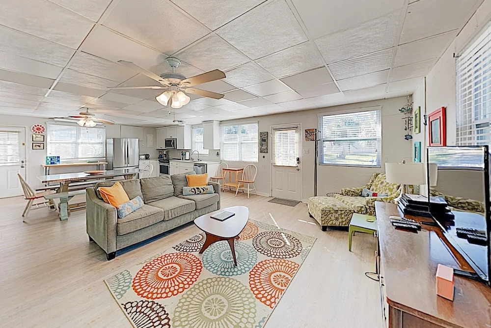New Listing! Drift Inn: Beachside W/ Porch 4 Bedroom Home