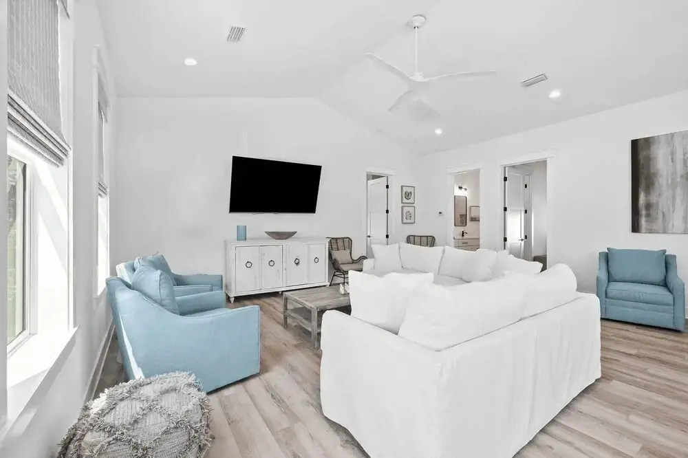 Sleeps 34! 2 Homes, Private Pools, Firepit, Golf Cart, Walk to Beach Seagrove San Juan by Avantstay
