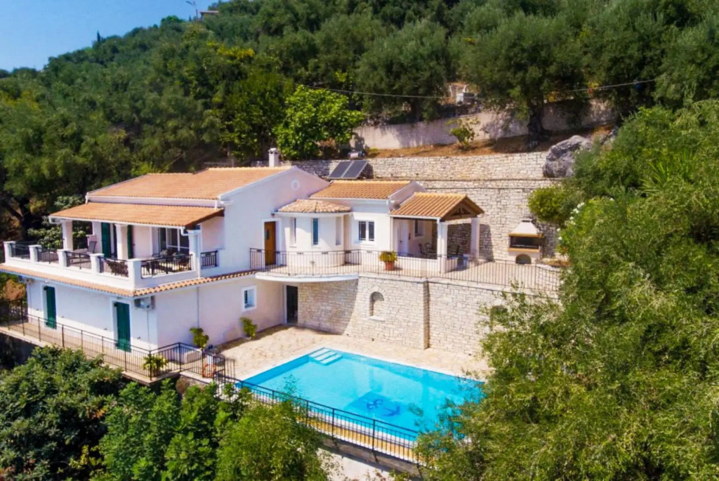 Villa Kerkyroula Large Private Pool Walk to Beach Sea Views A C Wifi Car Not Required - 1972