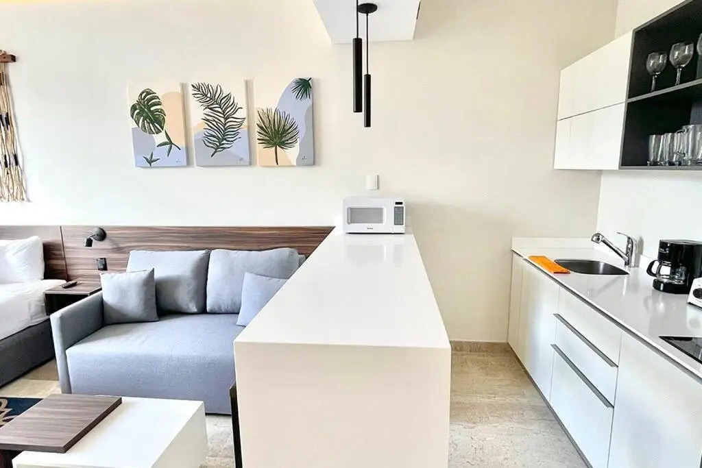 Fresh and Stylish Studio Aldea Zama rooftop pool Mya 109