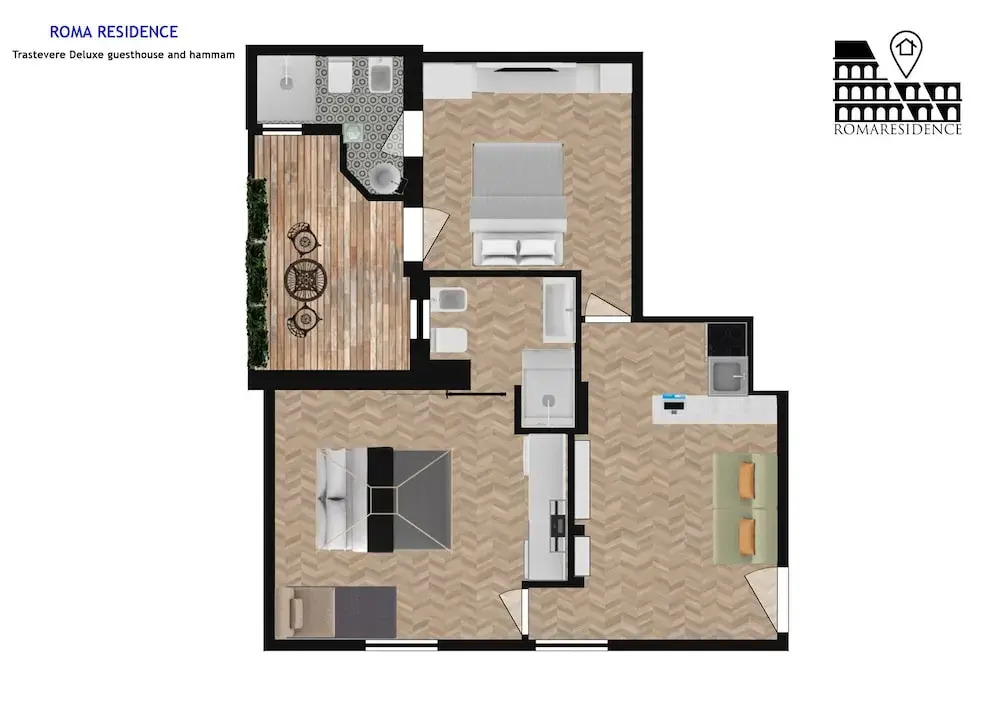Flatinrome Trastevere Deluxe Rooms