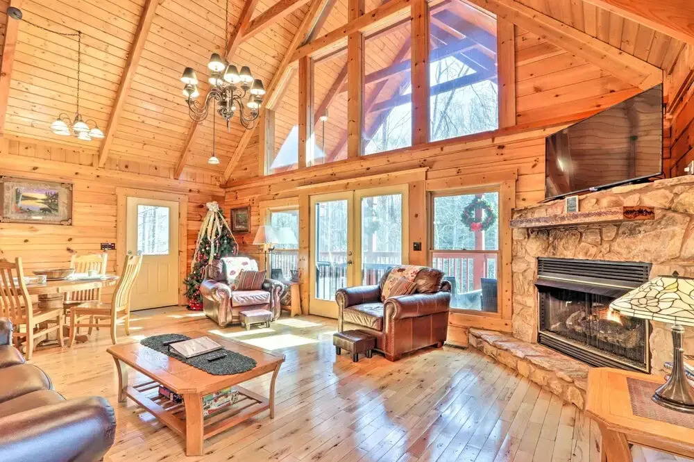 Deck & Game Room: Creekside Cabin in Sevierville