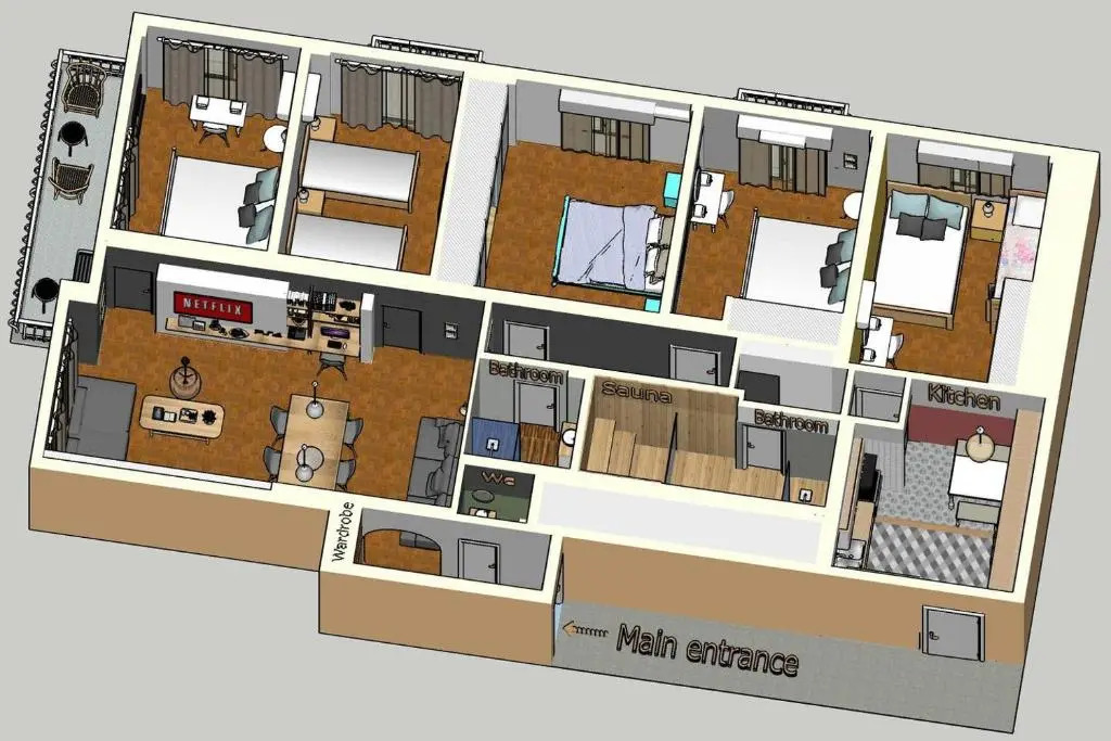 Victoria 5star / 5BR BigApt / Sauna / 2min to metro
