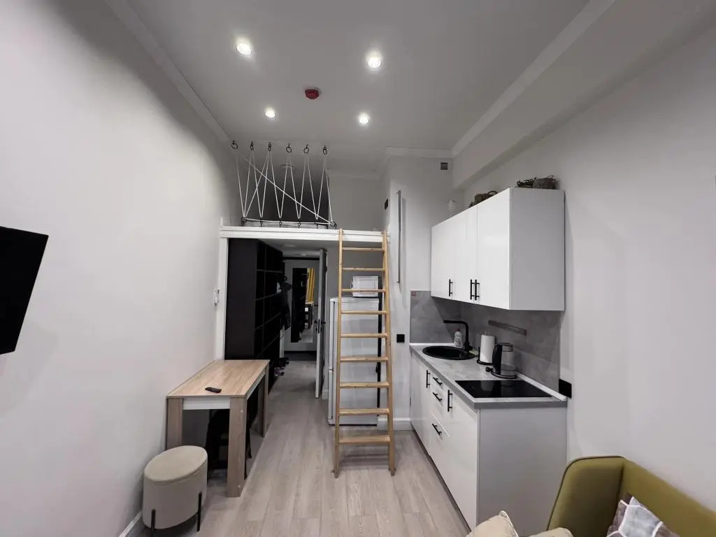 split-level studio with air conditioning