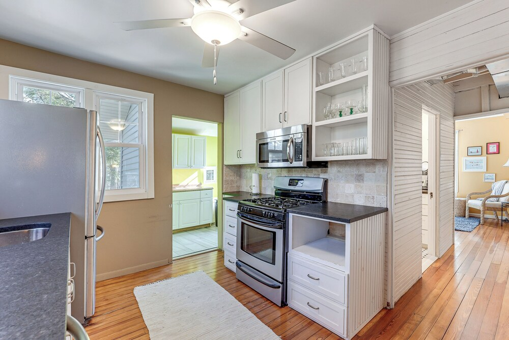 Walk to Beach! Serene Lake Michigan Home w/ Deck